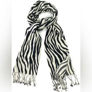 Black and White Zebra Print Scarf